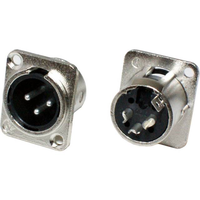 XLR 3 Pin Male Panel Mount Solder Connector For Chassis Mic Patch Audio Cable