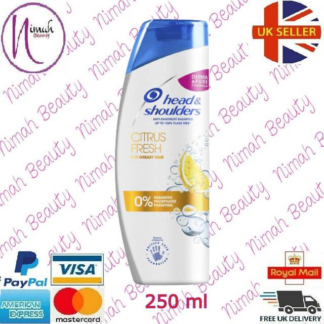 Head & Shoulders Citrus Fresh Shampoo for Greasy Hair, 6 x 250 ml ,Pack of 6