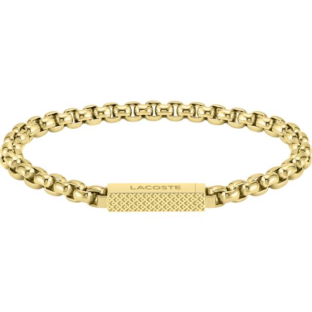 Lacoste herr L'ESSENTIEL kollektion kedja armband utsmyckat med petit piqué mönster tillgängligt i silver eller guld, En storlek, Rostfritt stål, Ingen ädelsten