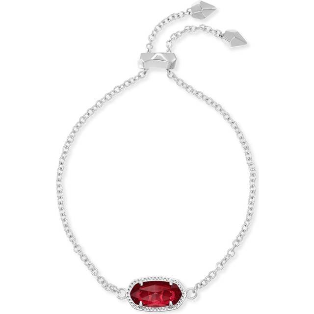 Kendra Scott Elaina Link Chain Bracelet for Women  Fashion Jewelry  Rhodium-Plated  Clear Berry