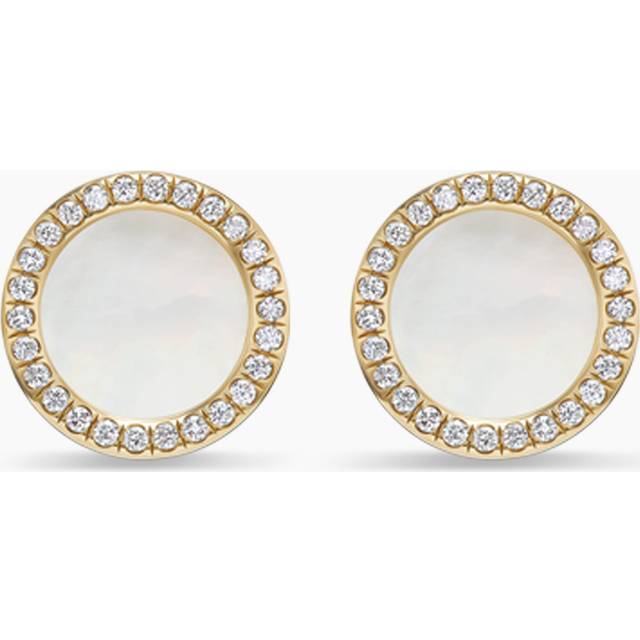 Petite DY Elements® Stud Earrings in 18ct Yellow Gold with Mother of Pearl and Diamonds, 11mm