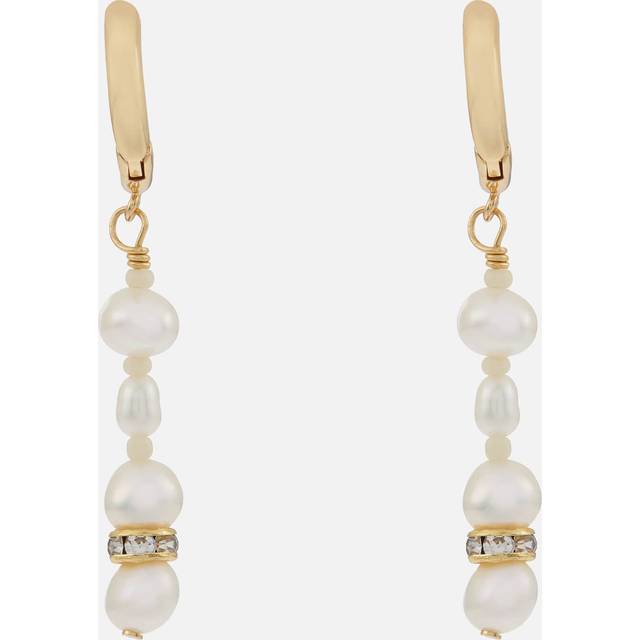 Anni Lu Gold-Tone and Glass Pearl Hoop Earrings