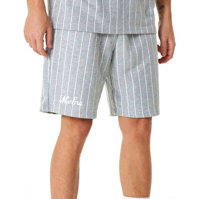 New Era, Casual Shorts, male, Gray, M, Striped Shorts Heather Grey/White