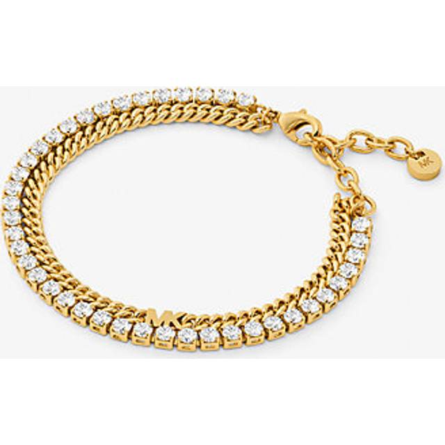 MK Precious Metal-Plated Brass Double Chain Tennis Bracelet - Gold - Michael Kors - ONE SIZE