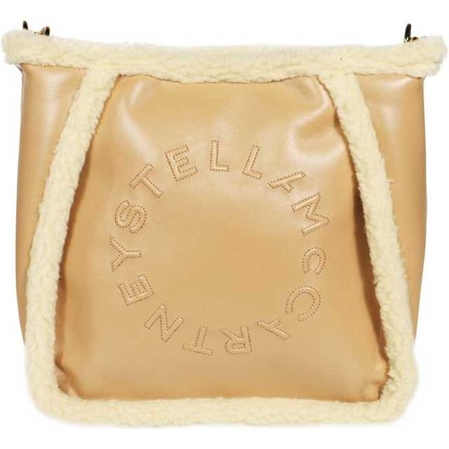 Stella McCartney Ladies Sand Leather Logo Perforated Bag - White (Size 23 x 26 x 11 cm)