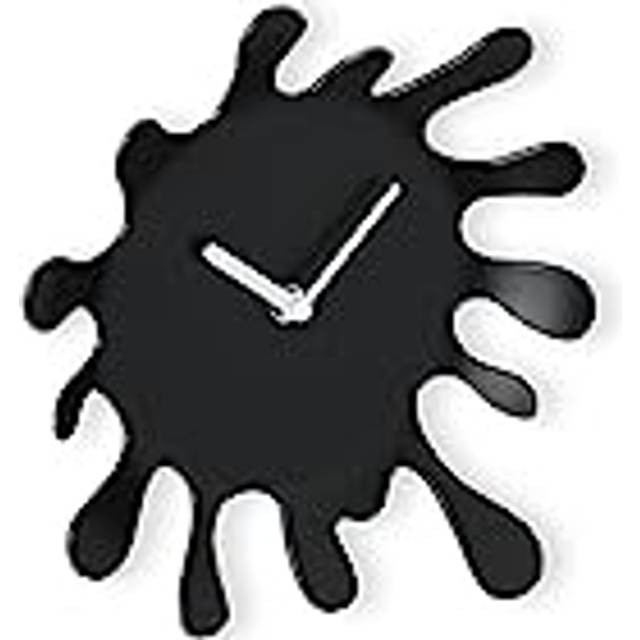 Wall clock colour splash form modern unusual shape room black analogue 25x22.5cm