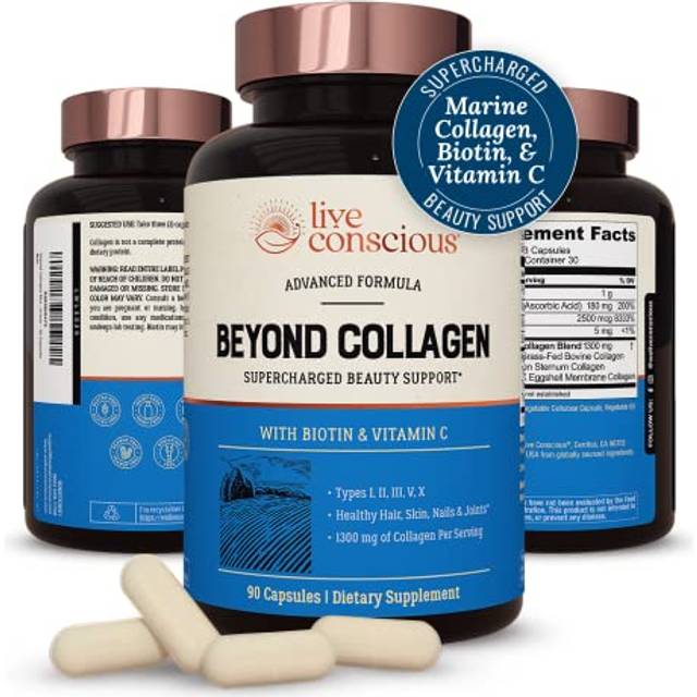 Live Conscious  Beyond Collagen  With Biotin & Vitamin C  90 Capsules