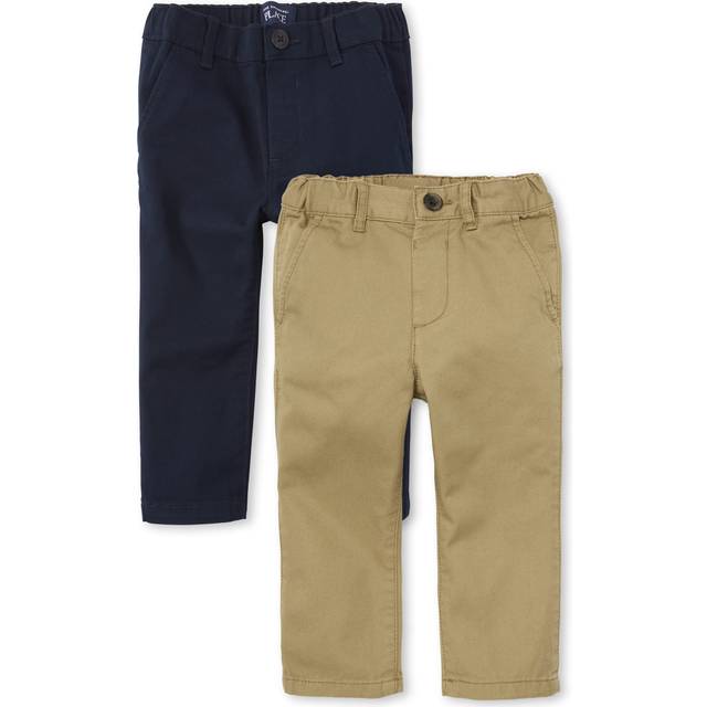 The Children's Place Baby Boys and Toddler Boys Stretch Skinny Chino Pants  Flax/Tidal  9-12 MONTHS