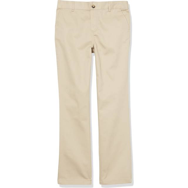 French Toast Girls' Pull-On Twill Pant (Standard & Plus)  School Uniform Khaki  7