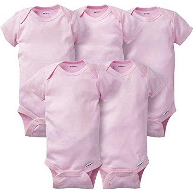 Gerber Baby 5-Pack Solid Onesies Bodysuits  Pink  18 Months