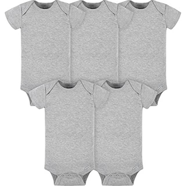 Gerber Baby 5-Pack Solid Onesies Bodysuits  Gray  6-9 Months