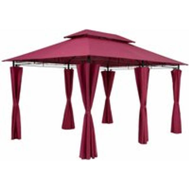 Metal Gazebo Topas Red 3x4m with Side Panels
