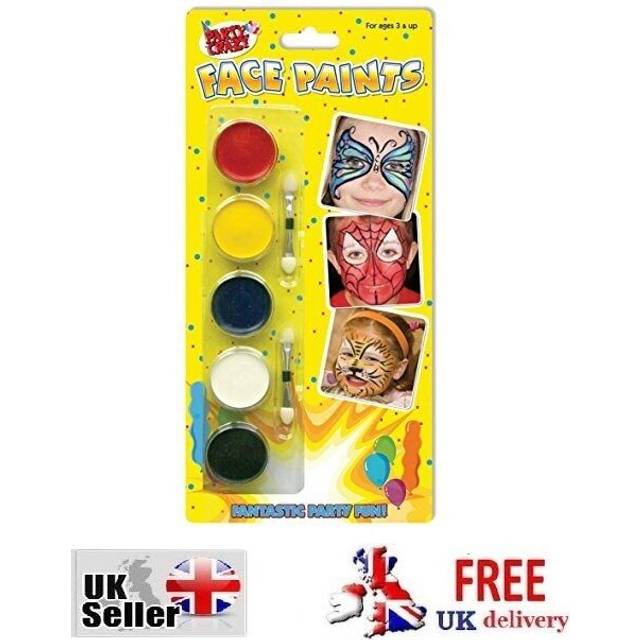 Children's Set of 5 Face Paints & 2 Brushes Set