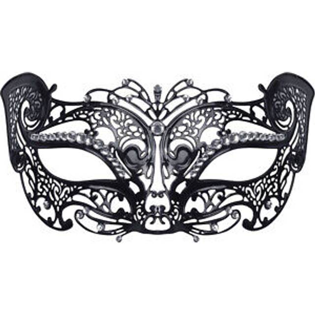 Official Forum EM136 Metal Filigree Cat Mask with Stone Eye Masks