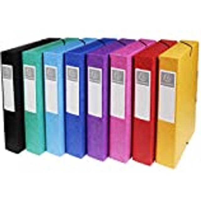 Exacompta Filing Box 50600E A4 Assorted Glossy Card 60 mm Pack of 8