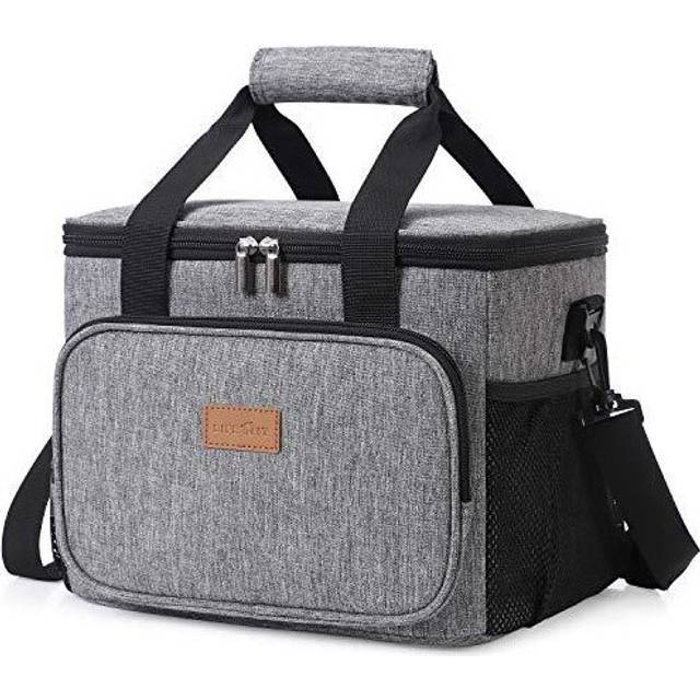 Lifewit Lunch Bag Work Lunch Bag, Termisk Matförvaring, Liten Bärbar Kylväska, Plastfodrad Termisk Isolering, Liten Bärbar Kylväska för Män Kvinnor Vuxna, Picknick, Strand, Resor, 15L, Grå