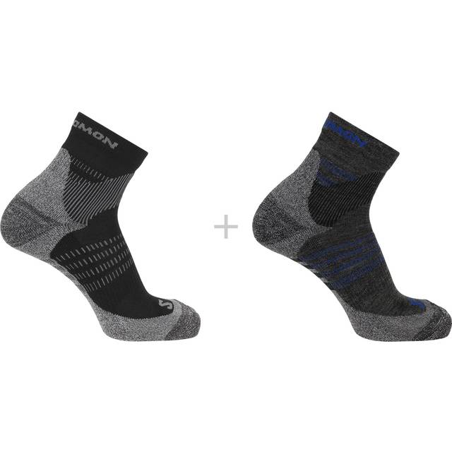 Salomon Set of X ULTRA ACCESS QUARTER S Socks, 2, 2-PAC, ANTHRACITE/BLACK
