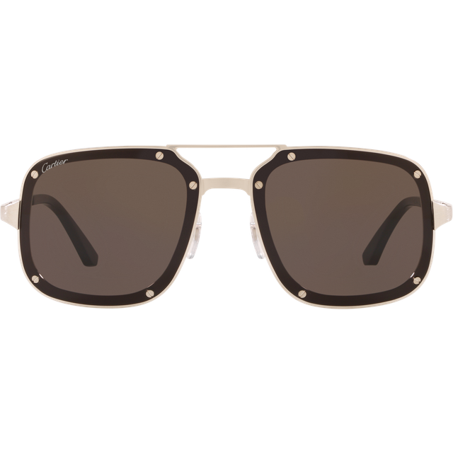 Cartier Womens Grey Ct0194s Santos De Metal Acetate Rectangle-frame Sunglasses - GREY