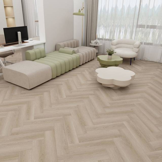 Liberty Floors Lakeside Oak - Lifestyle SPC Herringbone 5.5mm Rigid Core Vinyl Flooring (324722)