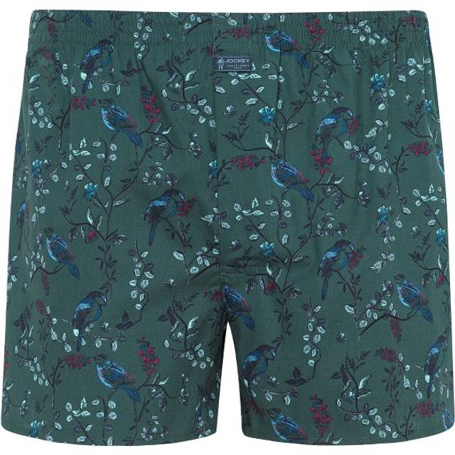 Jockey Woven Poplin Boxer Shorts - Green - Large