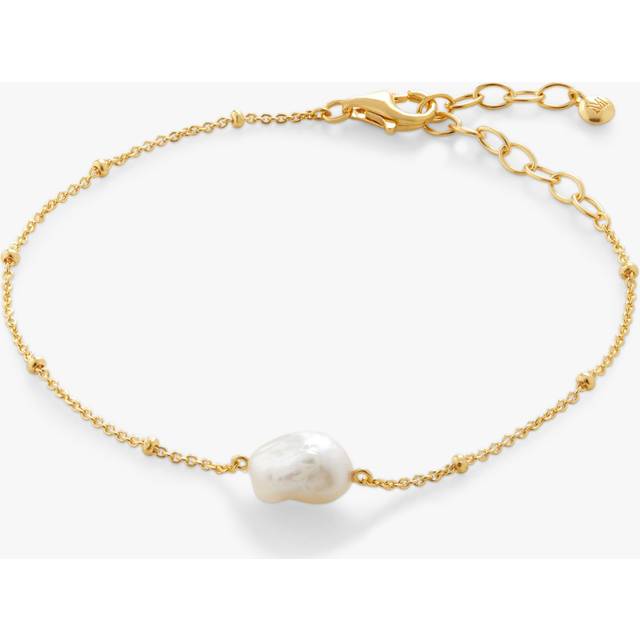 Monica Vinader Womens Gold Nura Keshi 18ct Yellow Gold-plated Vermeil Recycled Sterling-silver and Pearl Bracelet 1 Size - GOLD