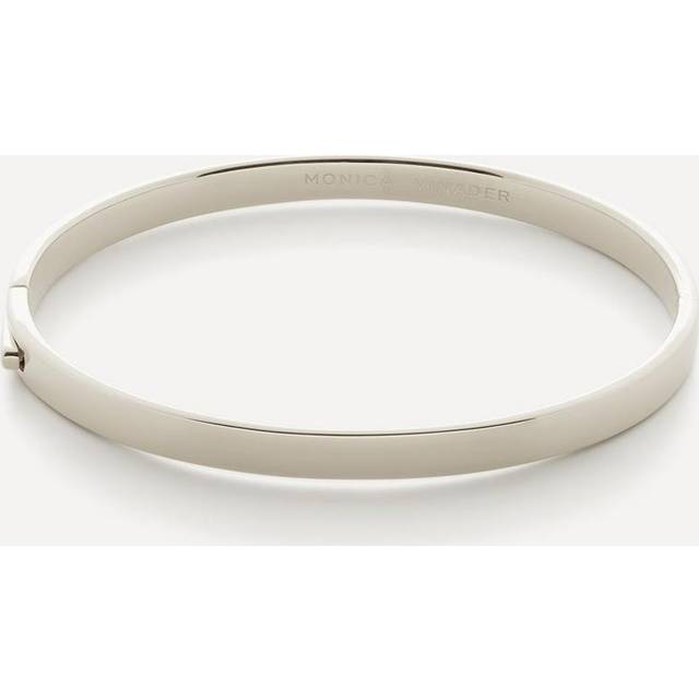 Monica Vinader Womens Silver Essential Recycled Sterling-silver Bangle Bracelet S - SILVER