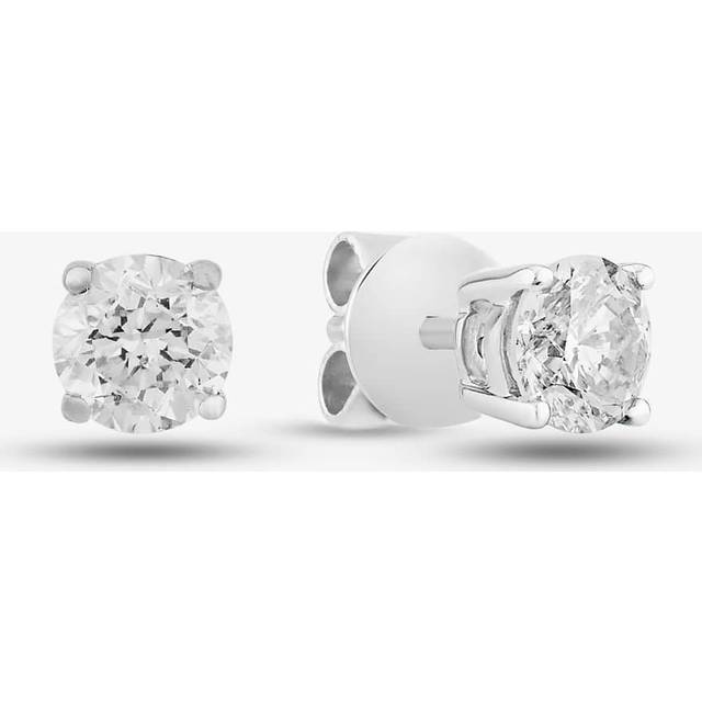 18ct White Gold 1.00ct Four Claw Diamond Stud Earrings THE2534-100W - Silver