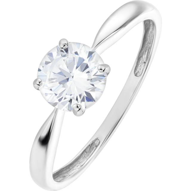 Gorgeous Gold 9ct White Gold Cubic Zirconia Solitaire Ring