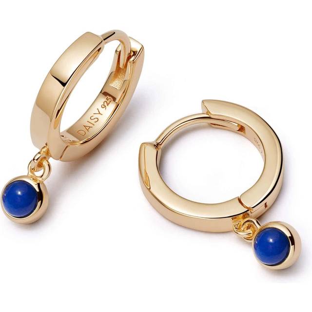 Lapis Healing Huggie Hoops 18ct Gold Plate Earrings HE3004_GP