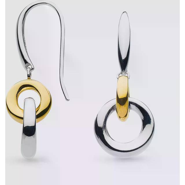 Kit Heath Bevel Cirque Link Drop Earrings, Silver/Gold