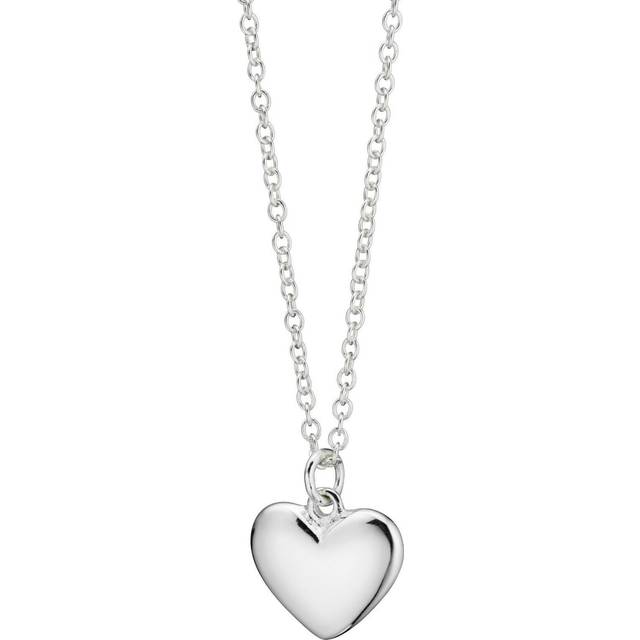 Beginnings Sterling Silver Small Solid Puffed Heart Necklaces N3761