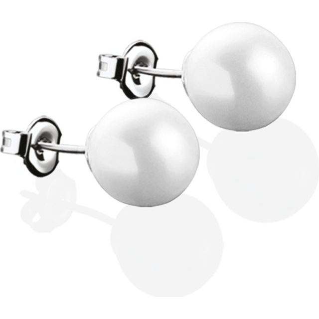 Pearl Stud Earrings - WHITE - Add style and elegance to your outfit when wearing these elegant natural shell pearl earrings from Newbridge Silverware. Inspired by the timeless elegance of the world's oldest gem, these stud earrings will allow you to express your femininity through their classic refined design.