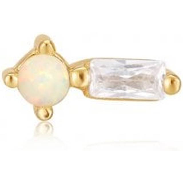 Gold Kyoto Opal Sparkle Barbell Single Earring E047-03G