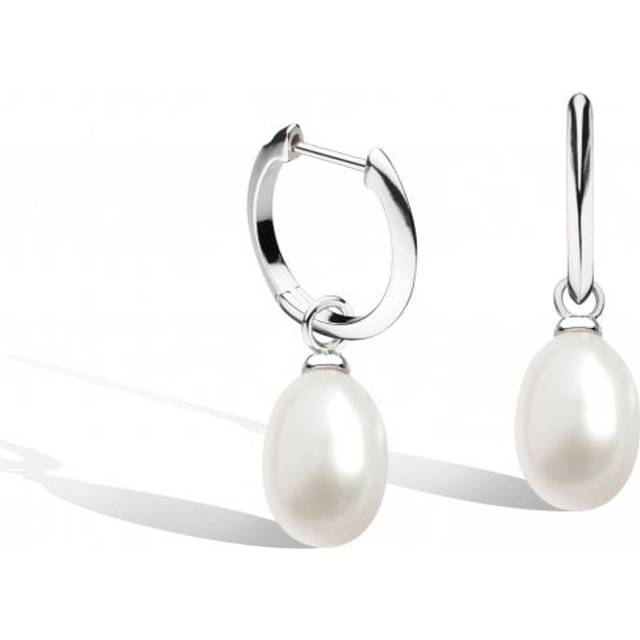 Kit Heath Revival Astoria Freshwater Pearl Hoop Earrings, Silver/White