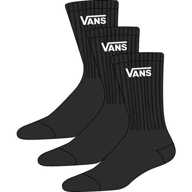 Vans – Classic – Svarta, halvlånga strumpor, 3-pack-Svart/a