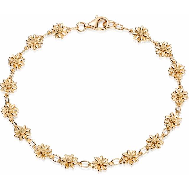 Sixteen Bellis Daisy Stud 18ct Gold Plated Bracelet BR6005_GP