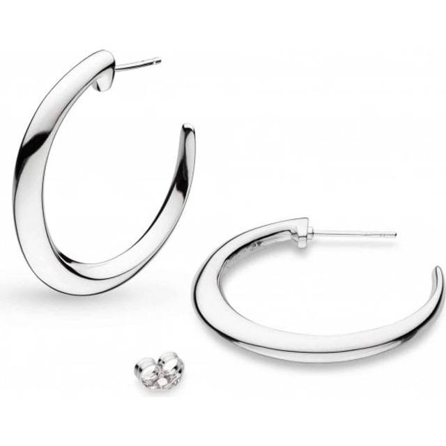 Kit Heath Bevel Cirque Grande Hoop Earrings, Silver