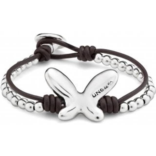 Double Strand Leather Minifly Bracelet PUL2380MARMTL