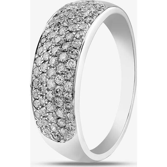 9ct White Gold 1.00ct Diamond Pave Ring THR2910-100 9Kw O - Silver