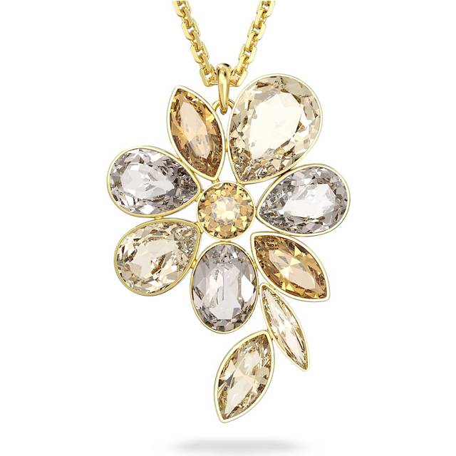 Swarovski Elegance of Africa necklace, Flower, Multicoloured, Gold-tone plated
