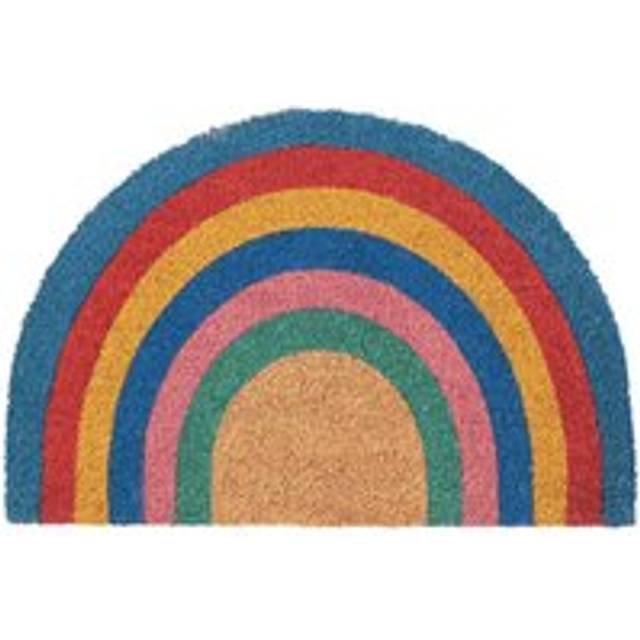 60cm x 40cm Pastel Rainbow Coir Half Moon Door Mat