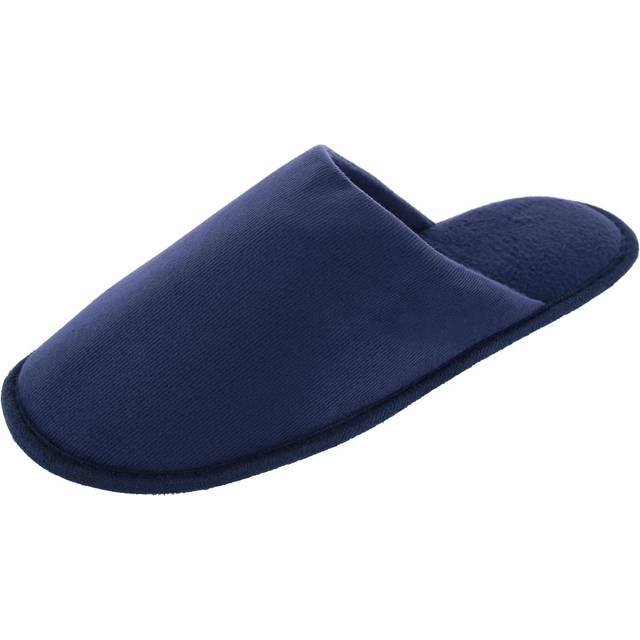 Isotoner Men's Classic Corduroy Scuff Slipper - Navy Blue XL (XL)