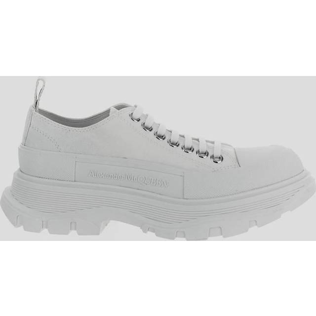 Alexander Mcqueen Women's Canvas Tread Slick Sneakers in White | Size 41 | 697072W4MV2 Color 9000 (41)