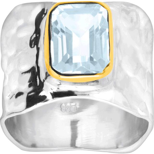 Silpada 'Lakeside' Sky Blue Topaz Ring in Sterling Silver and Gold Plate - 9