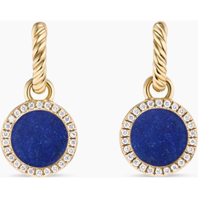 Petite DY Elements® Drop Earrings in 18ct Yellow Gold with Lapis and Diamonds, 22.6mm