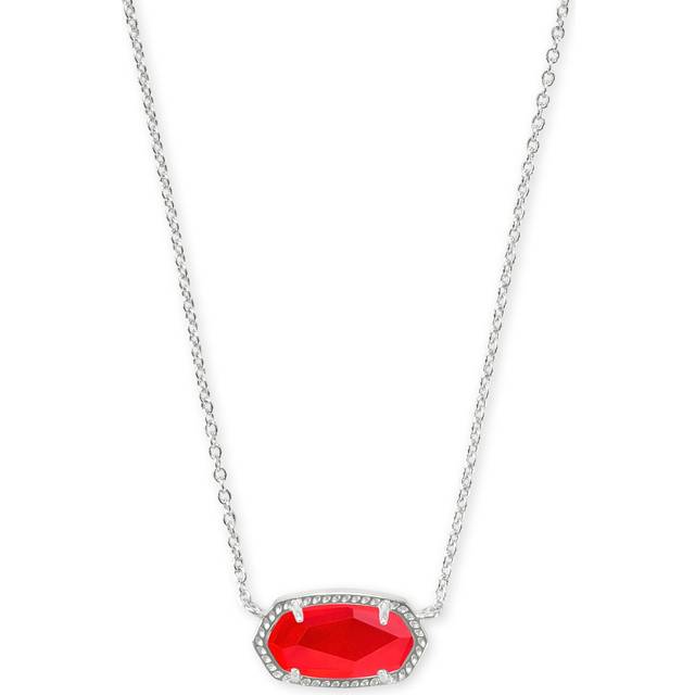 Kendra Scott Elisa Pendant Necklace for Women, Fashion Jewelry, Rhodium-Plated, Red Illusion