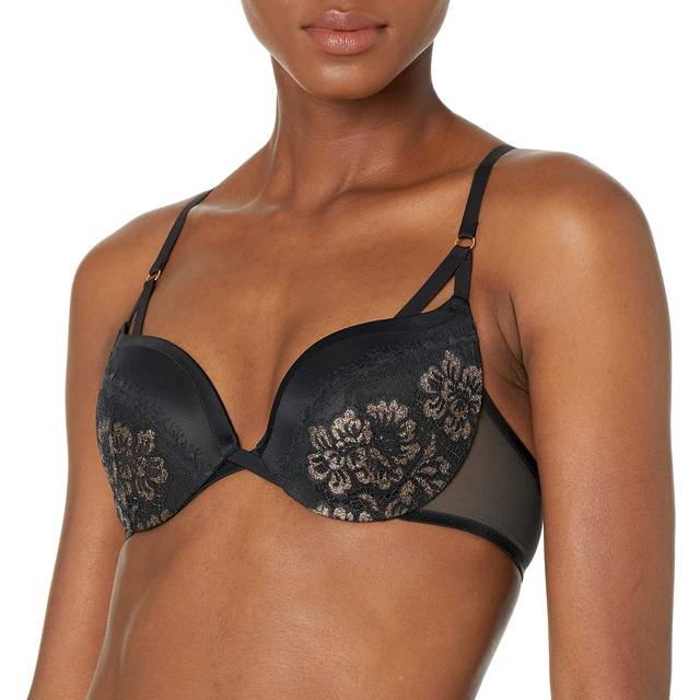 Maidenform Womens Love The Lift Push Up Demi Bra  36A  Black/Gold