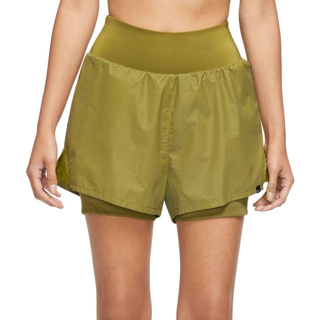 Nike Dri-Fit Run Division Reflective Mid-Rise 3in Shorts Women - khaki