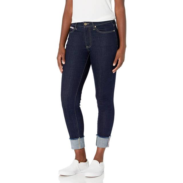 Tommy Hilfiger Women's Tribeca Skinny Crop with Stripe  Soft Rinse Indigo  8