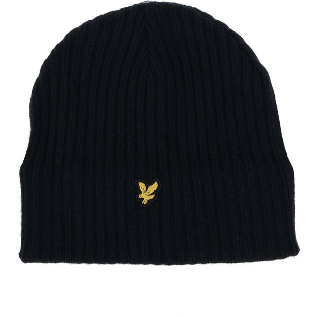 Men's Lyle & Scott Knitted Ribbed Beanie - Navy - Size: ONE size